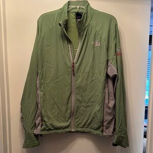The North Face Green Lightweight Jacket with Gray Panels